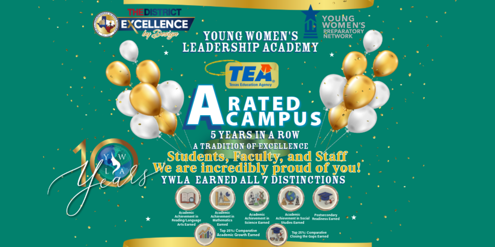 YWLA earns an A rating from the TEA while earning 7 distinctions