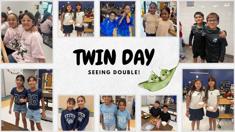 Students dressed as twins with matching outfits