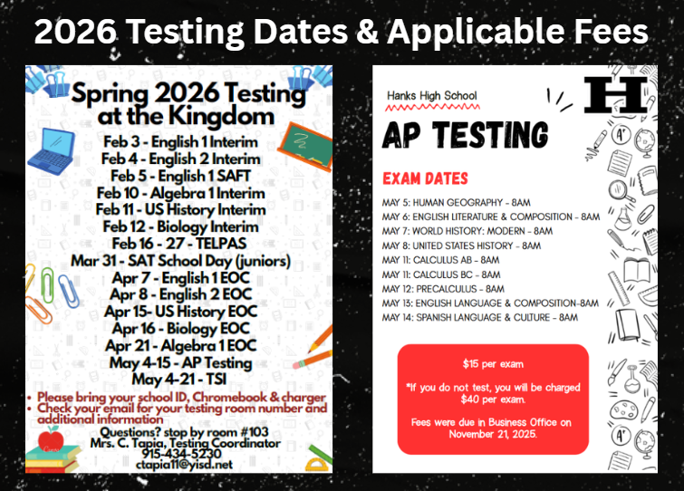 Testing Dates and Applicable Fees