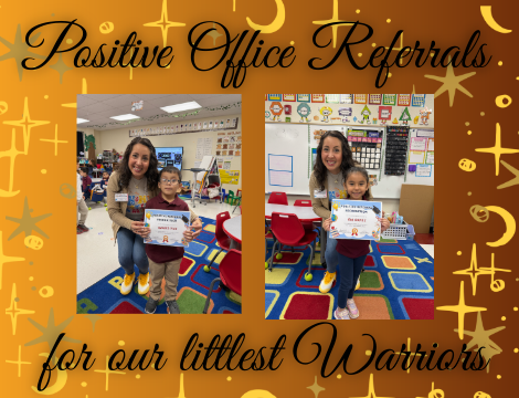 Student poses for positive office referral