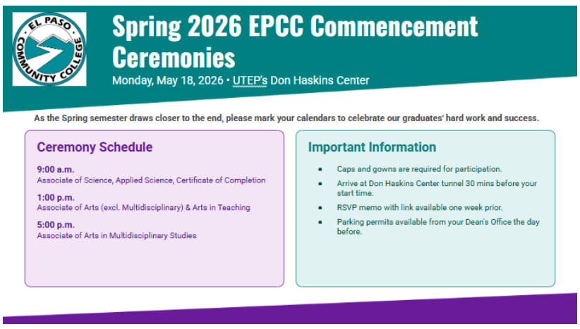 Spring 2026 EPCC Commencement Ceremoies