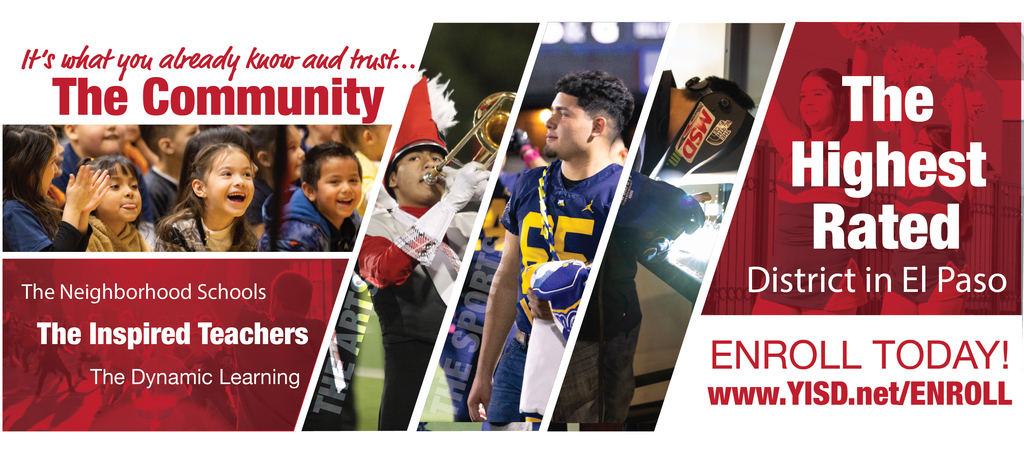 Enroll at www.yisd.net/enroll