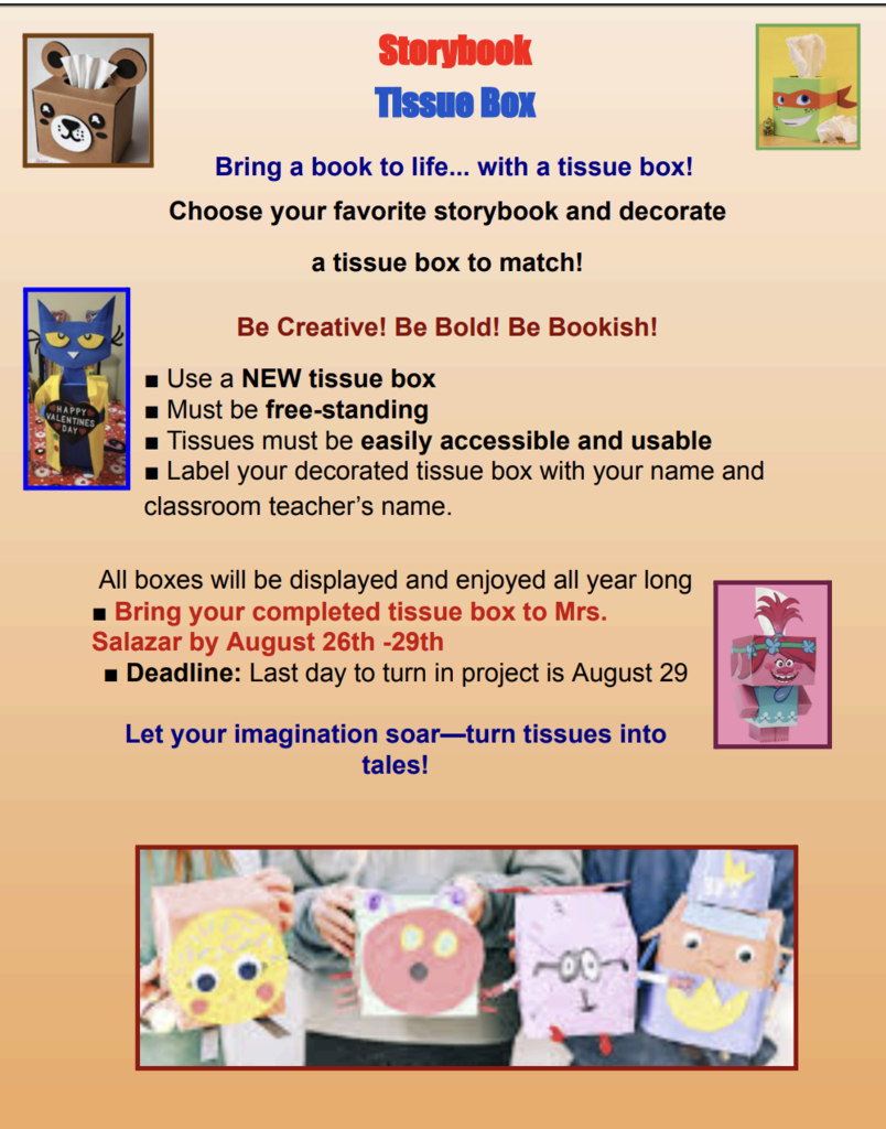storybook tissue box flyer