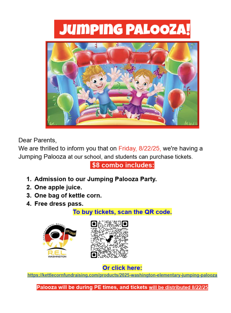 Jumping Palooza Fundraiser flyer with all pertinent information