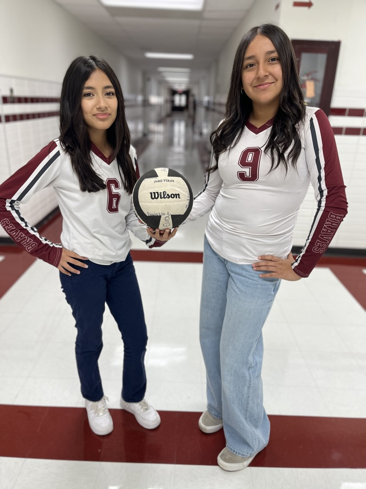 Two of our seventh grade volleyball players