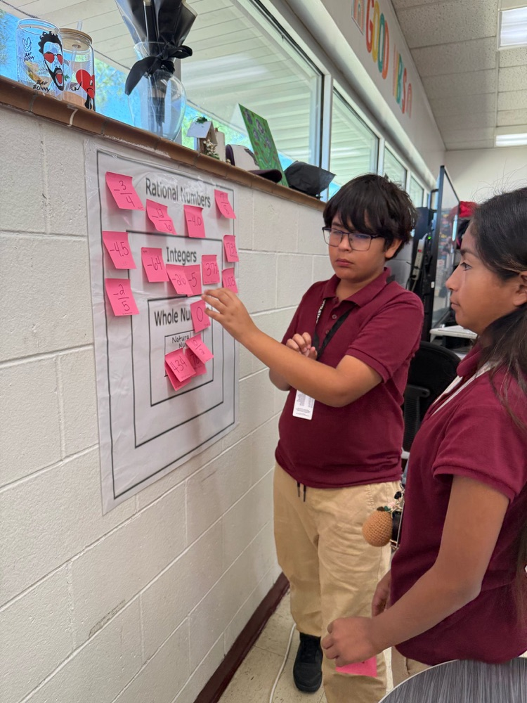Students in miss Acosta’s class classifying numbers