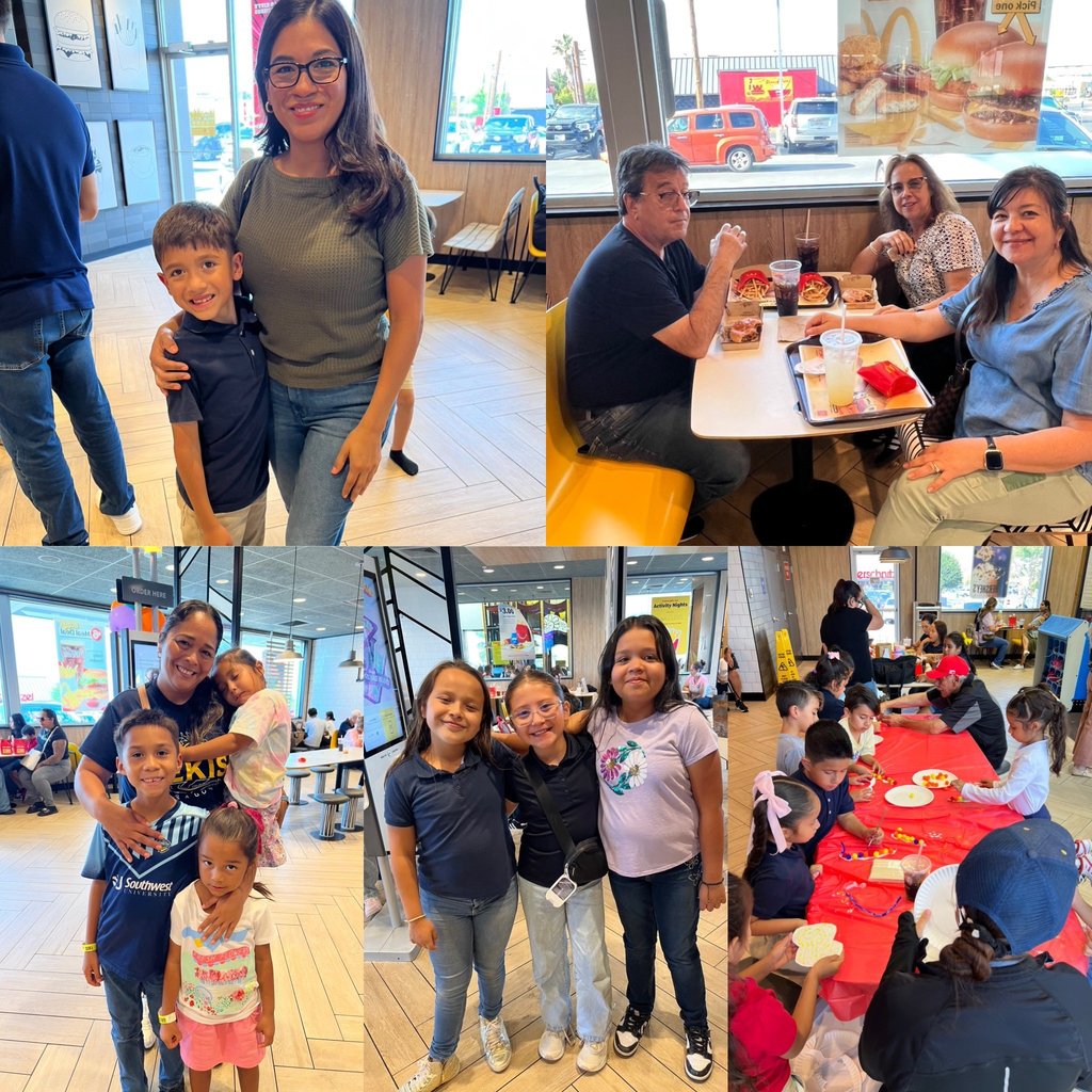 Photo of EKIS teachers, students and parents at a fundraiser at McDonald's.