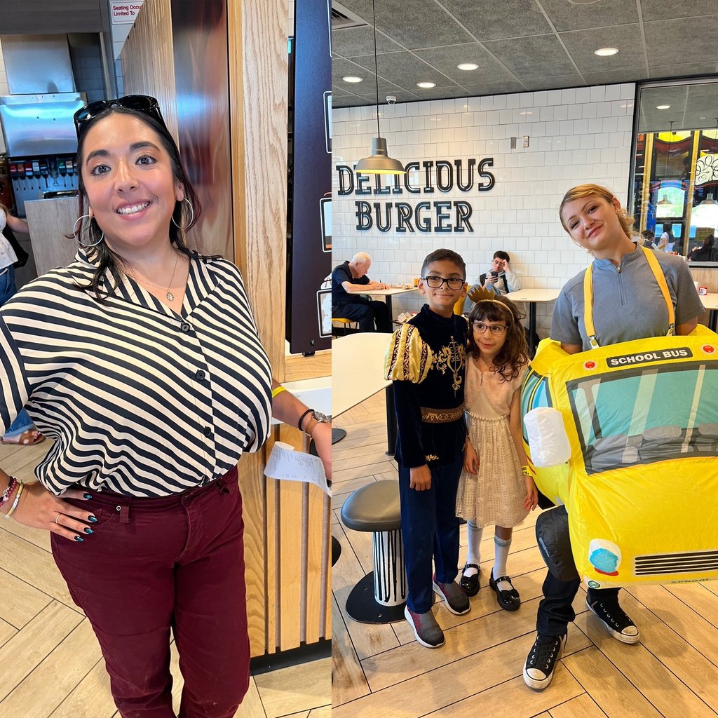 Photo of EKIS teachers, students and parents at a fundraiser at McDonald's.