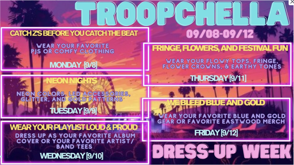 Homecoming week dress up flyer