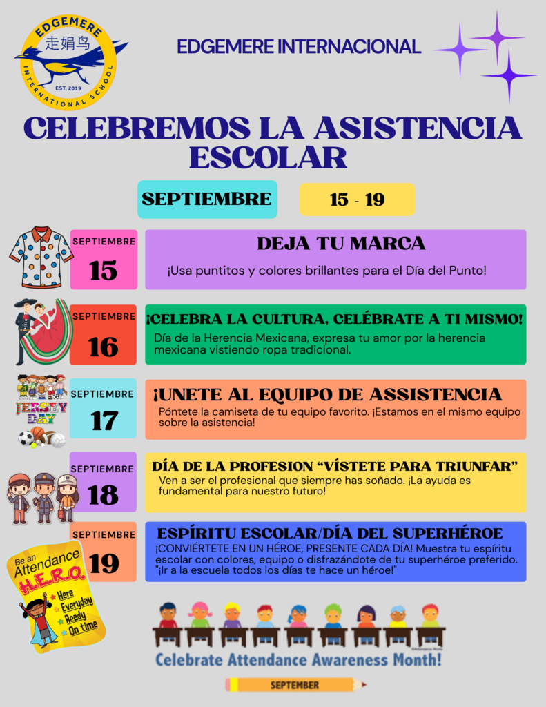 School attendance week flyer spanish