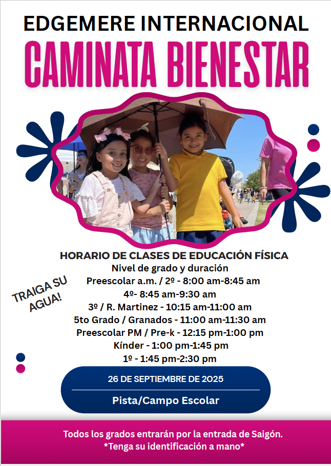 Wellness walk flyer spanish
