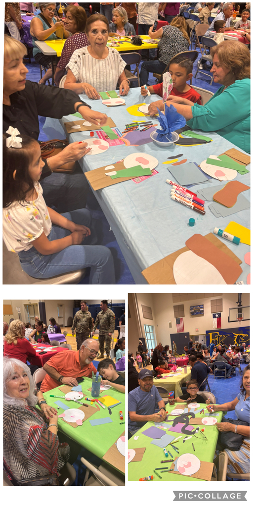 Photo collage of EKIS students celebrating with their grandparents.