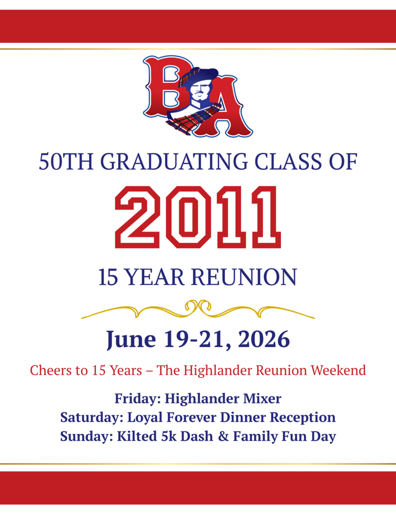 Hey Highlander Alumni! It's been 15 years, if you can believe it.  Class of 2011 it's time to celebrate!