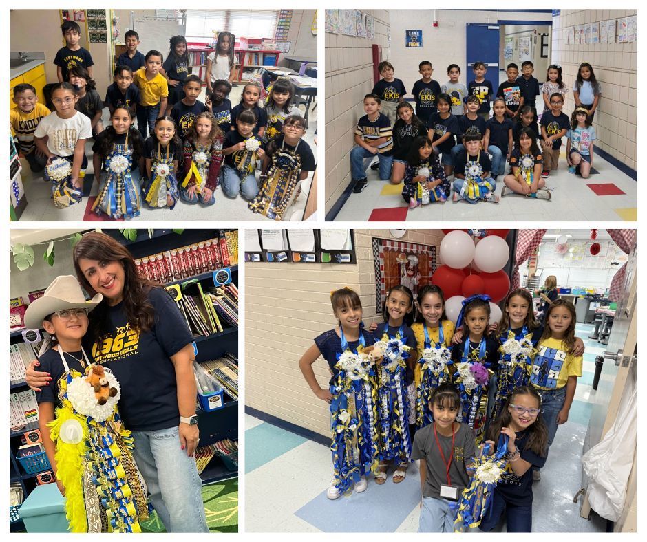 Photo collage of EKIS students celebrating homecoming.