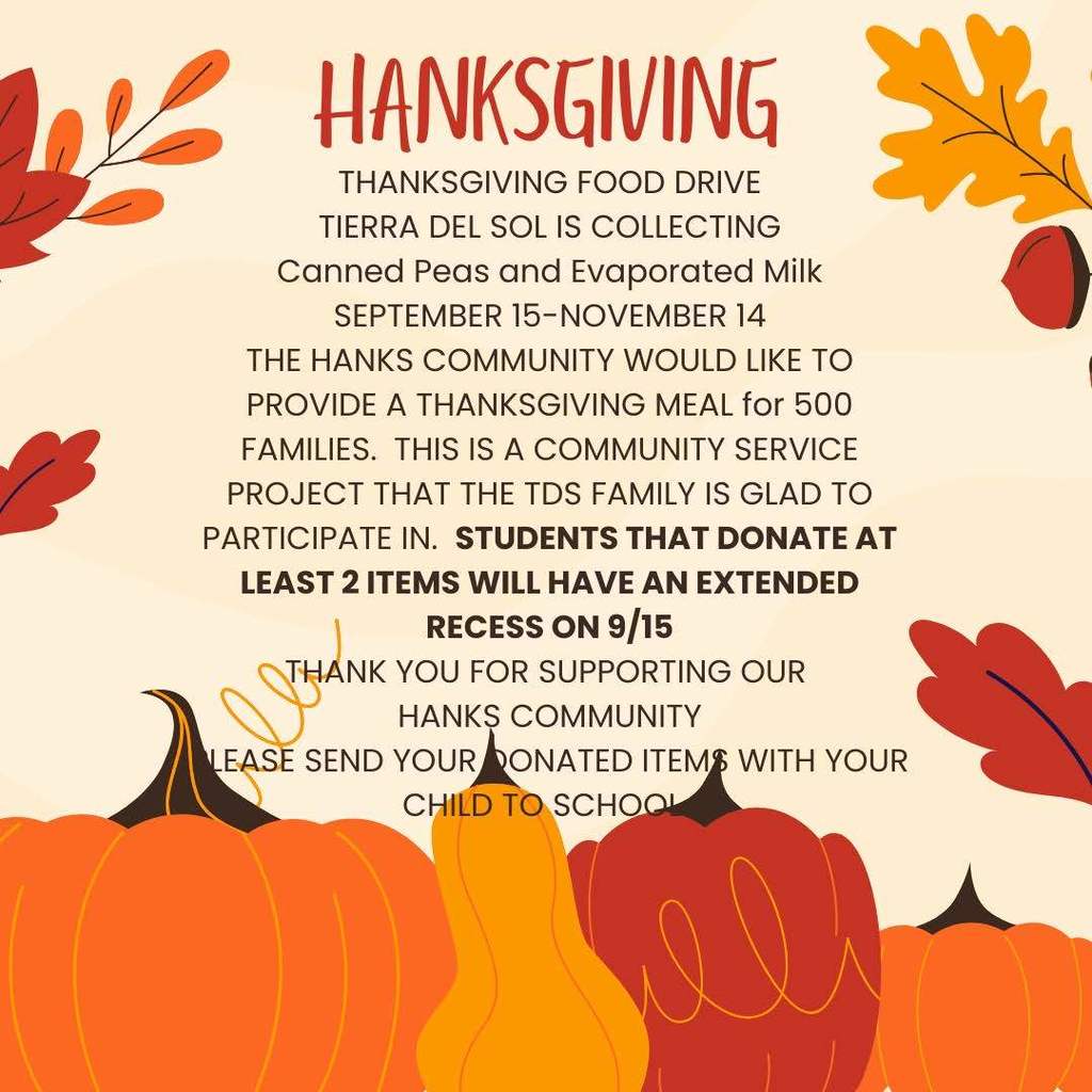 Hanksgiving Donations