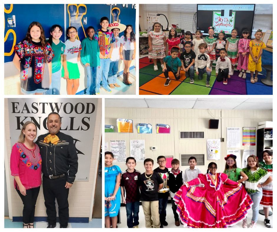 Photo collage of EKIS students celebrating Hispanic Heritage on the 16 of September.