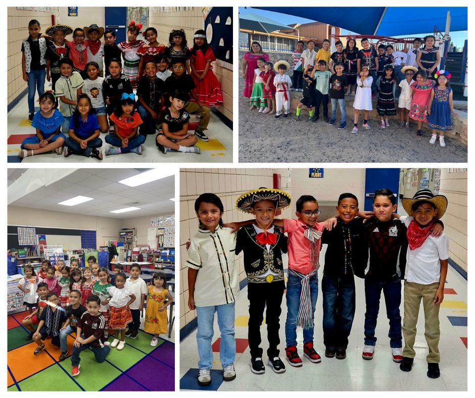 Photo collage of EKIS students celebrating Hispanic Heritage on the 16 of September.