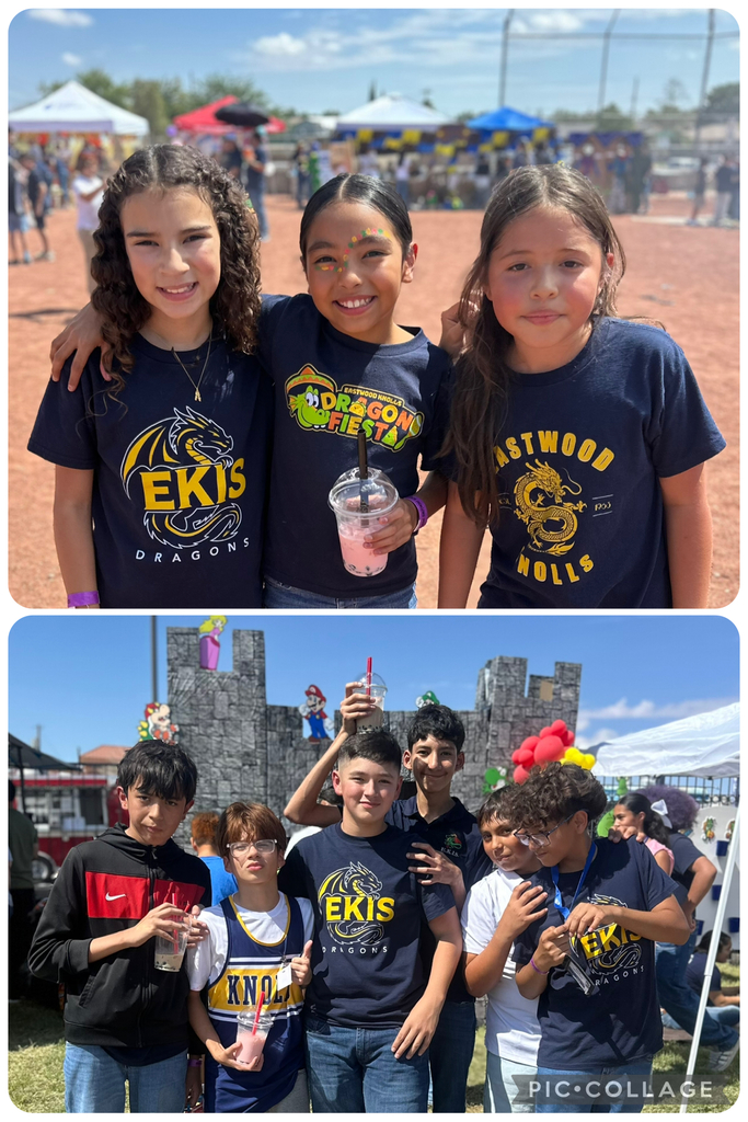 Photo collage of EKIS students and staff celebrating Dragon Fiesta.