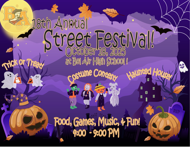 18th Annual Street Festival.  October 18th from 4pm to 9pm.  Trick or treat, costume contest, and haunted house.  Food, Games, Music, and lots of fun!