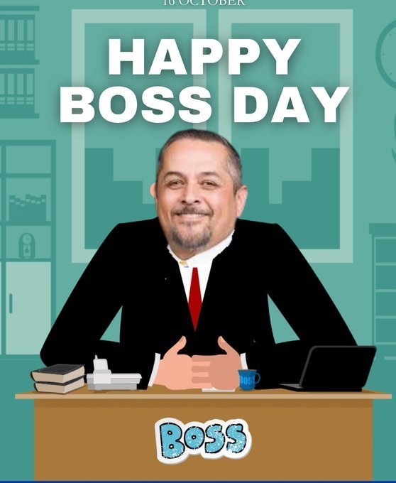 Image of Mr. Puga celebrating Boss' day.