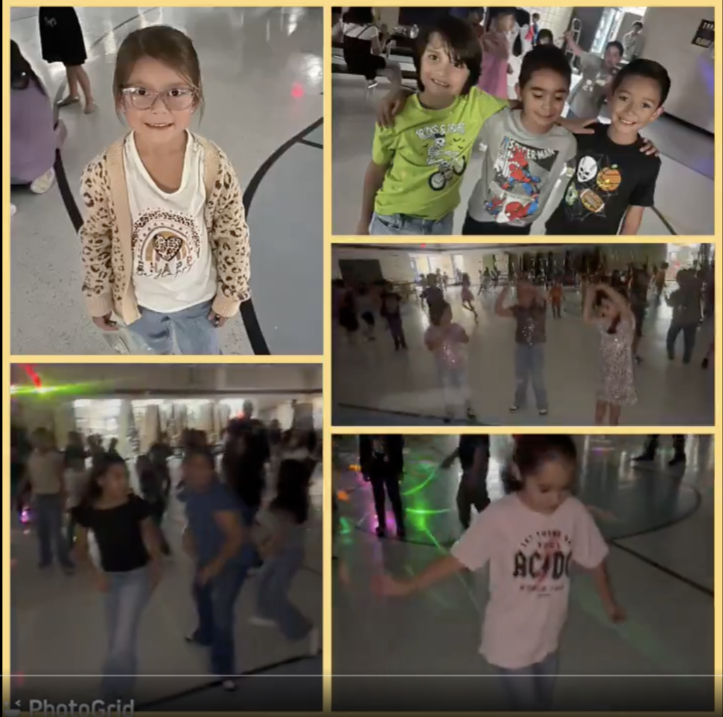 Photo collage of EKIS students at the perfect attendance dance.