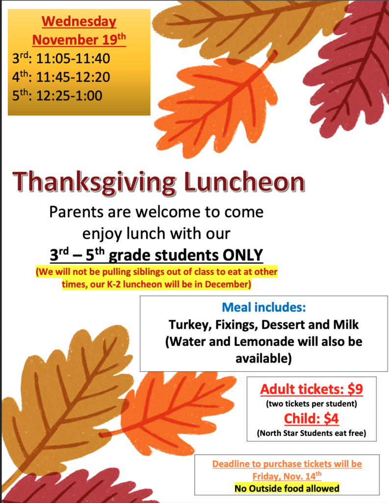 thanksgiving luncheon flyer