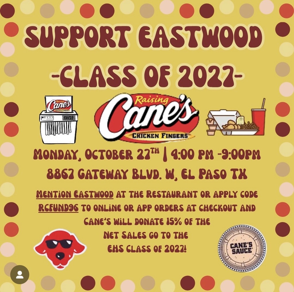 Raising Cane's fundraiser flyer