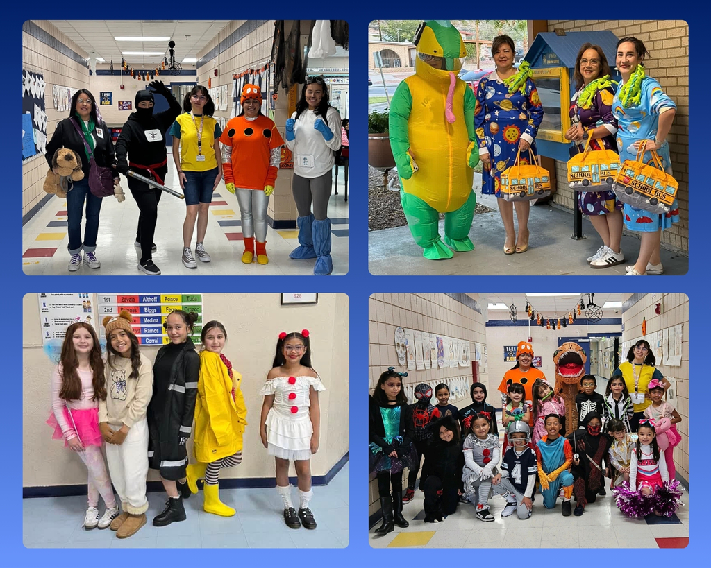 Photo collage of EKIS faculty and students dressing up for Halloween.