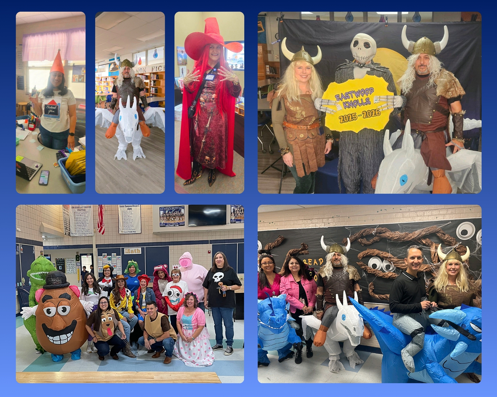 Photo collage of EKIS faculty and students dressing up for Halloween.