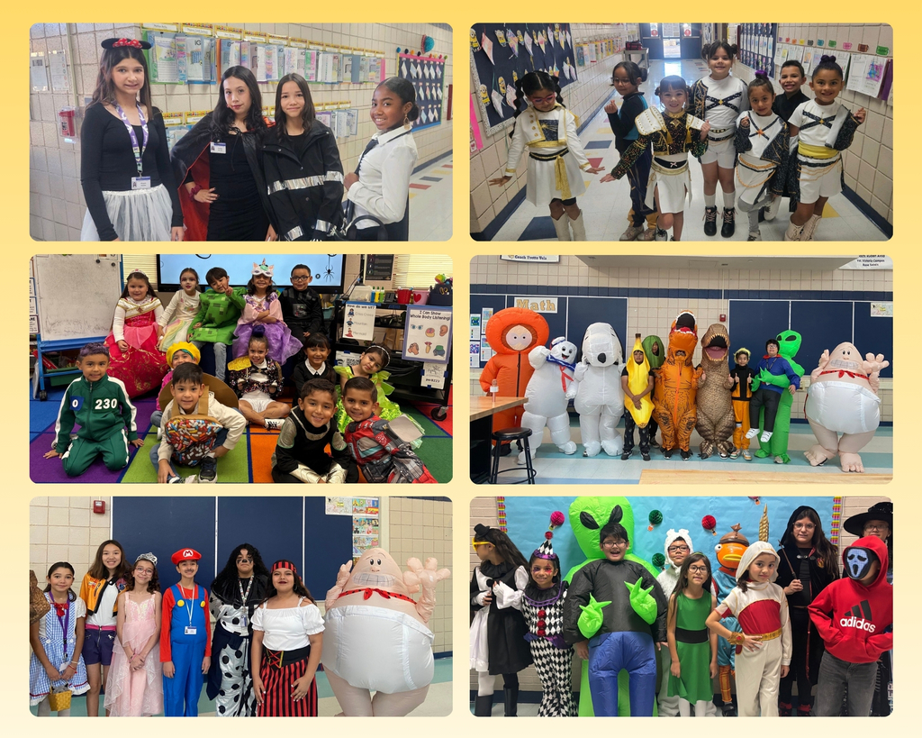 Photo collage of EKIS Halloween group pictures.
