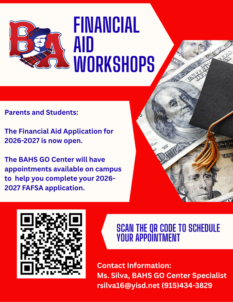 Make your appointment with the BAHS Go Center today to get help in starting your FASFA application.