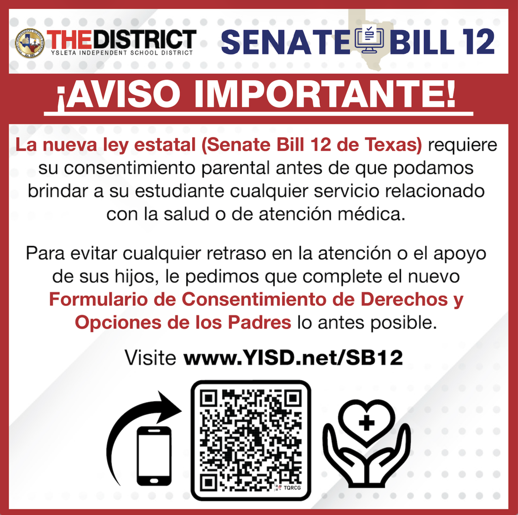 Senate Bill 12 consent form flyer spanish