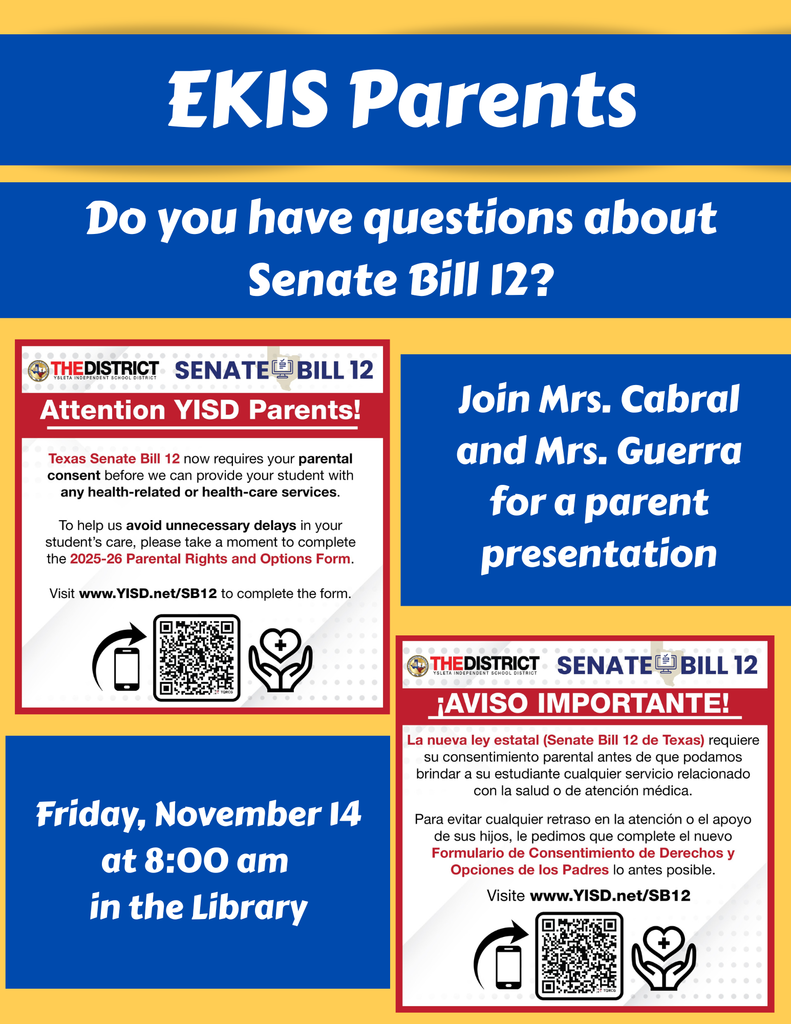 Flyer for Senate Bill 12.