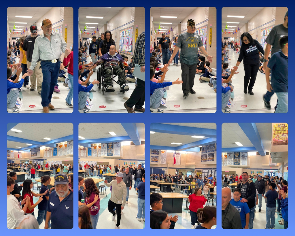 Photo collage of the EKIS Veteran's Day parade.