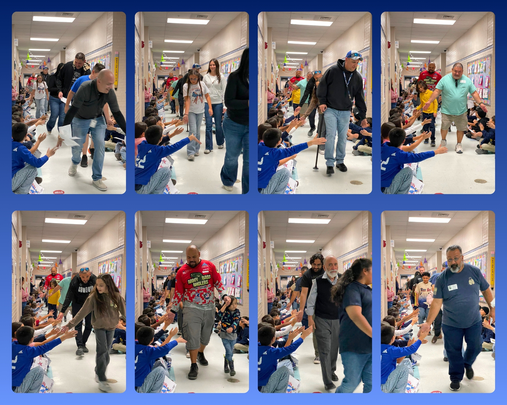 Photo collage of the EKIS Veteran's Day parade.