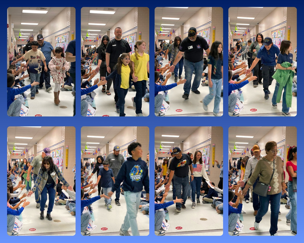 Photo collage of the EKIS Veteran's Day parade.