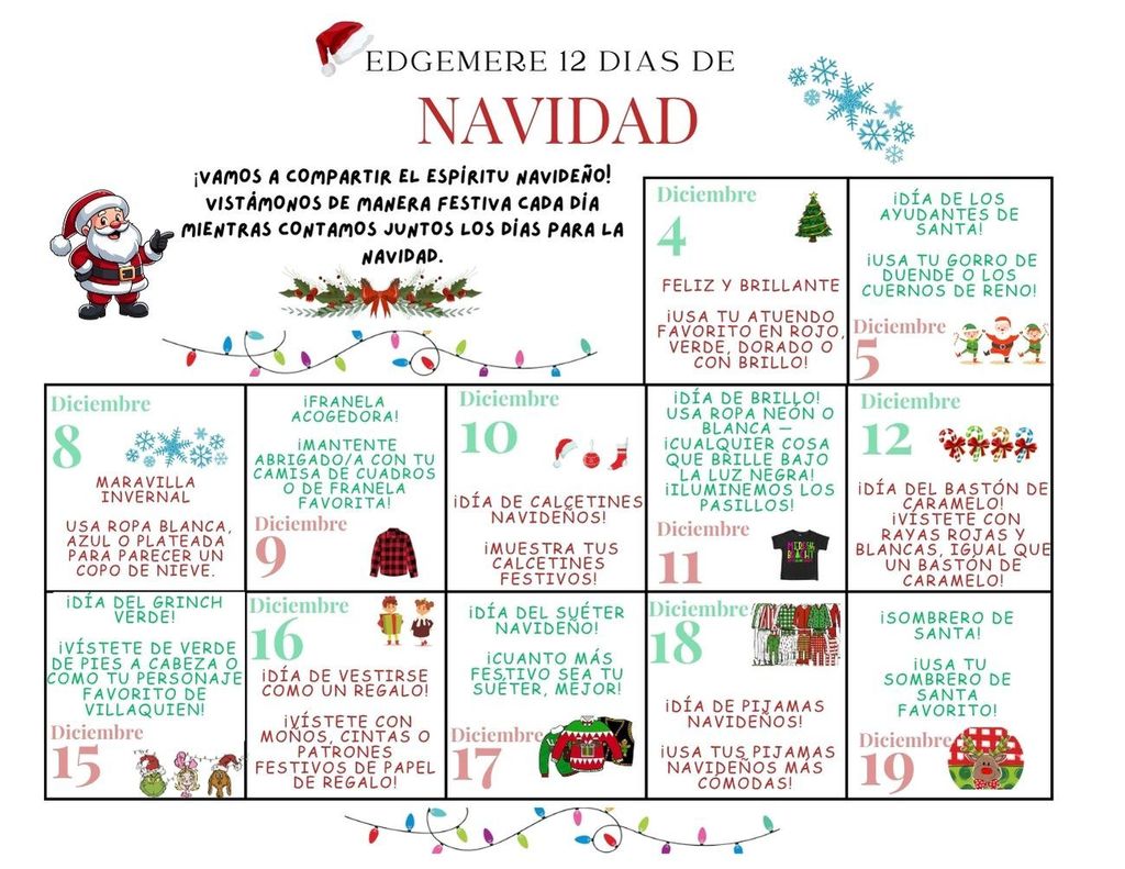 Edgemere 12 Days of Christmas Flyer - Spanish