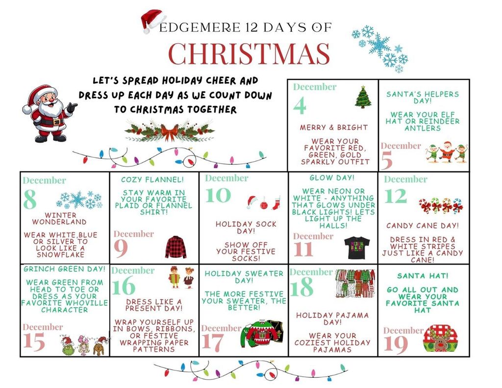 Edgemere 12 Days of Christmas Flyer