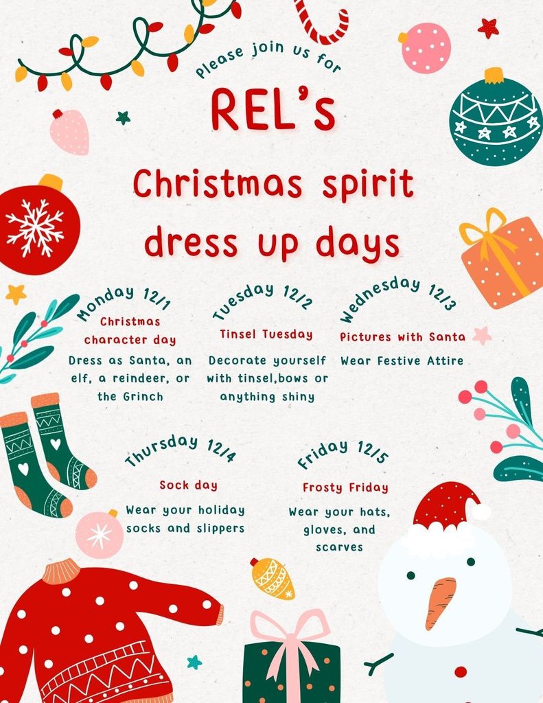Christmas spirit days flyer