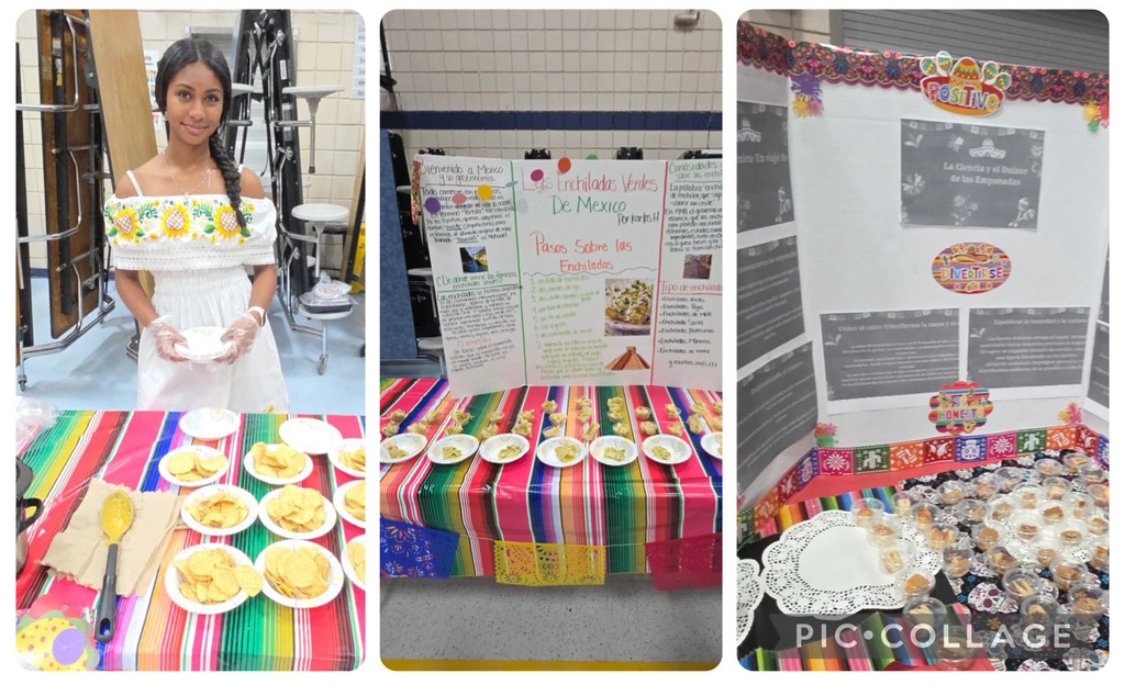 Photo collage with EKIS students celebrating Hispanic Heritage culture.