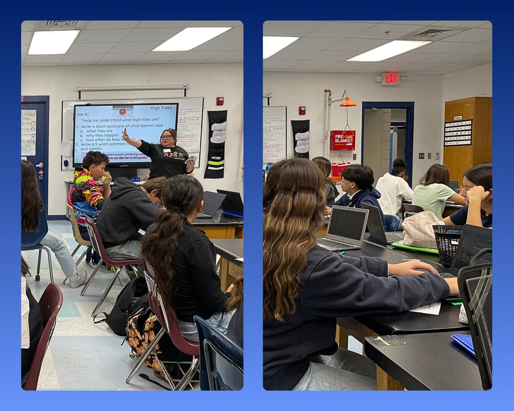 Middle School students using AI to learn about tides.