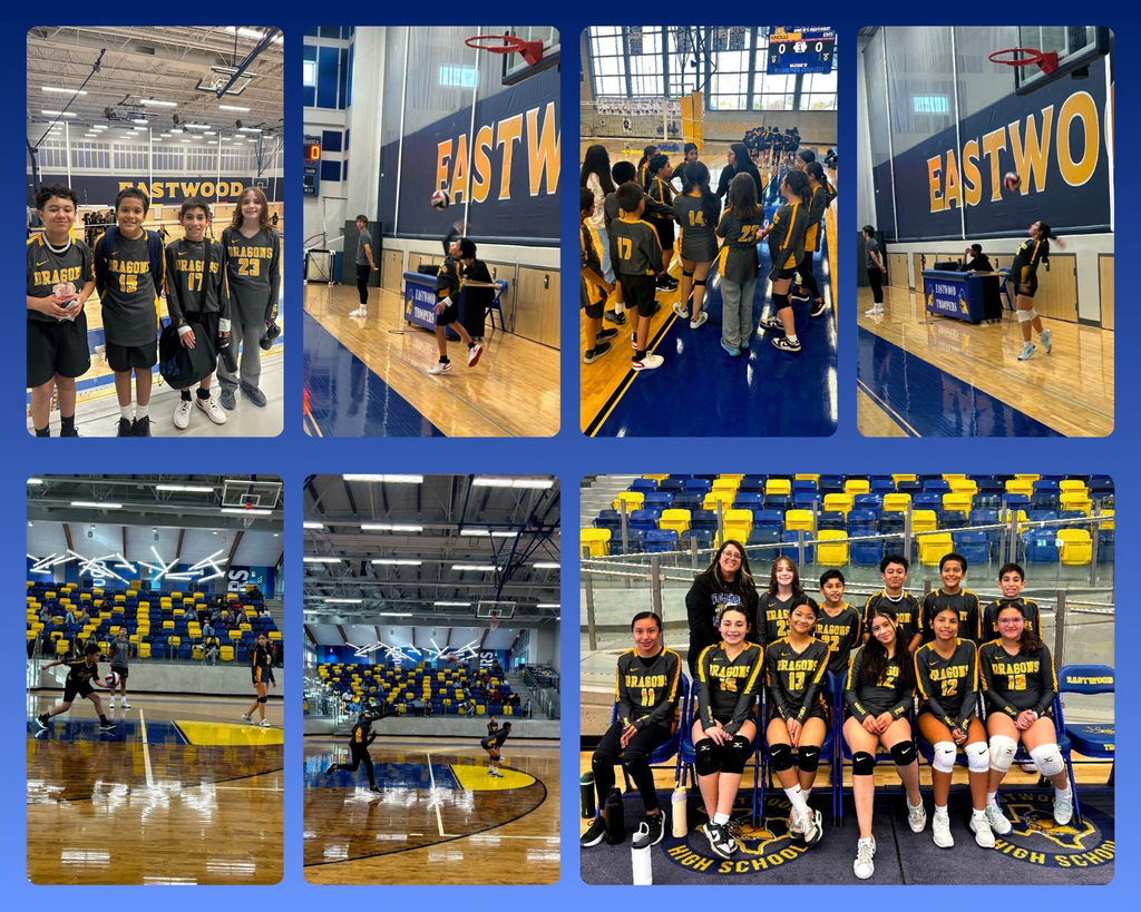 Photo collage of EKIS 6th graders at a volleyball tournament.