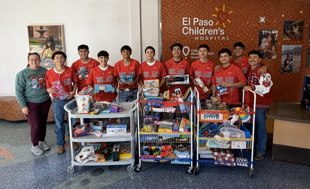 Season of giving! Today, the Bel Air Baseball team donated toys/games/clothes to the El Paso Children's Hospital.