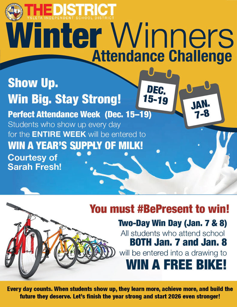 A Special School Event Invitation 🚲 We are excited to announce an upcoming opportunity for students. On January 7th and 8th, students will have a chance to participate in a special school event with an exciting prize. A bicycle will be awarded to one fortunate participant. We look forward to seeing students engaged and enthusiastic about this unique challenge. Mark your calendars and prepare for an engaging experience. #BePresent#BePresent