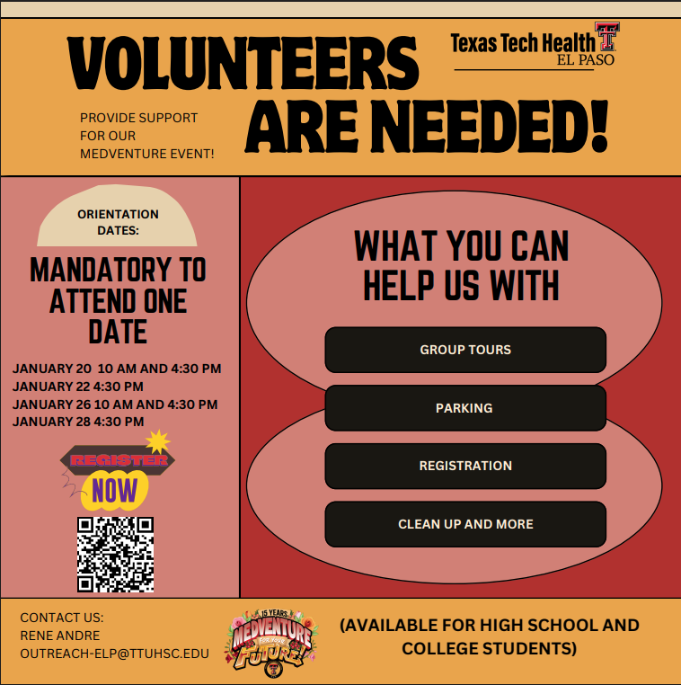 Medventure Volunteers Needed.