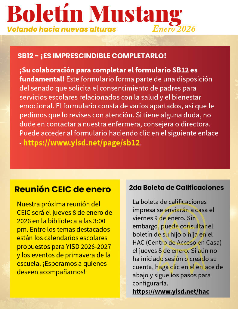 Mustang News Letter Spanish