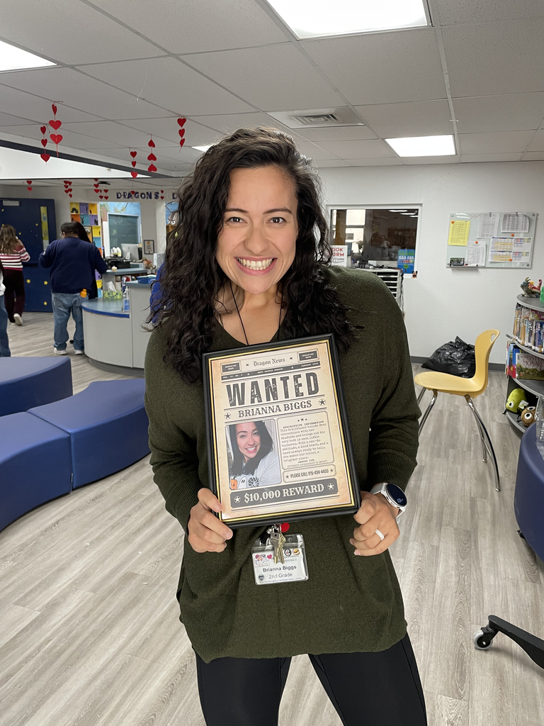 Photo of Ms. Biggs, our ES Teacher of the month.