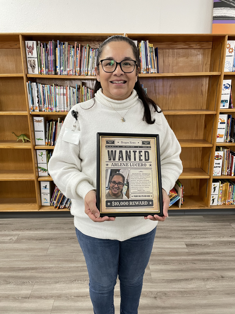 Photo of Ms. Lucero, our MS Teacher of the month.