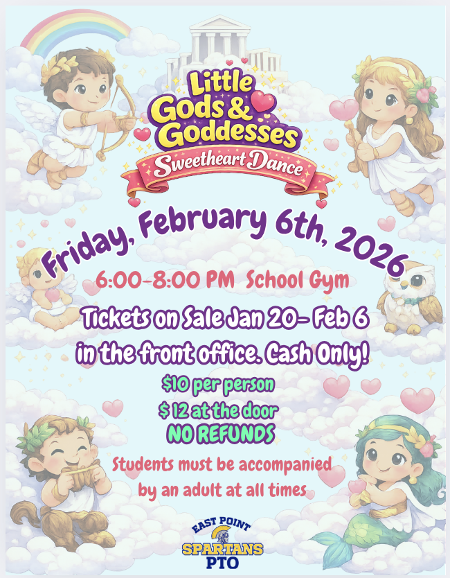 Sweetheart Dance Friday 6-8 pm