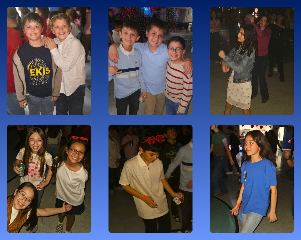 Photo collage of EKIS students at a Valentine's dance.